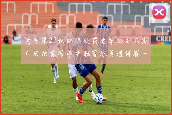 意甲第27轮纪律处罚名单公布韦斯利皮纳蒙蒂弗鲁勒等球员遭停赛一轮